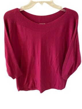 Chicos Magenta Pink Touch Of Cashmere Pullover Sweater Size 2 / 12 / Large